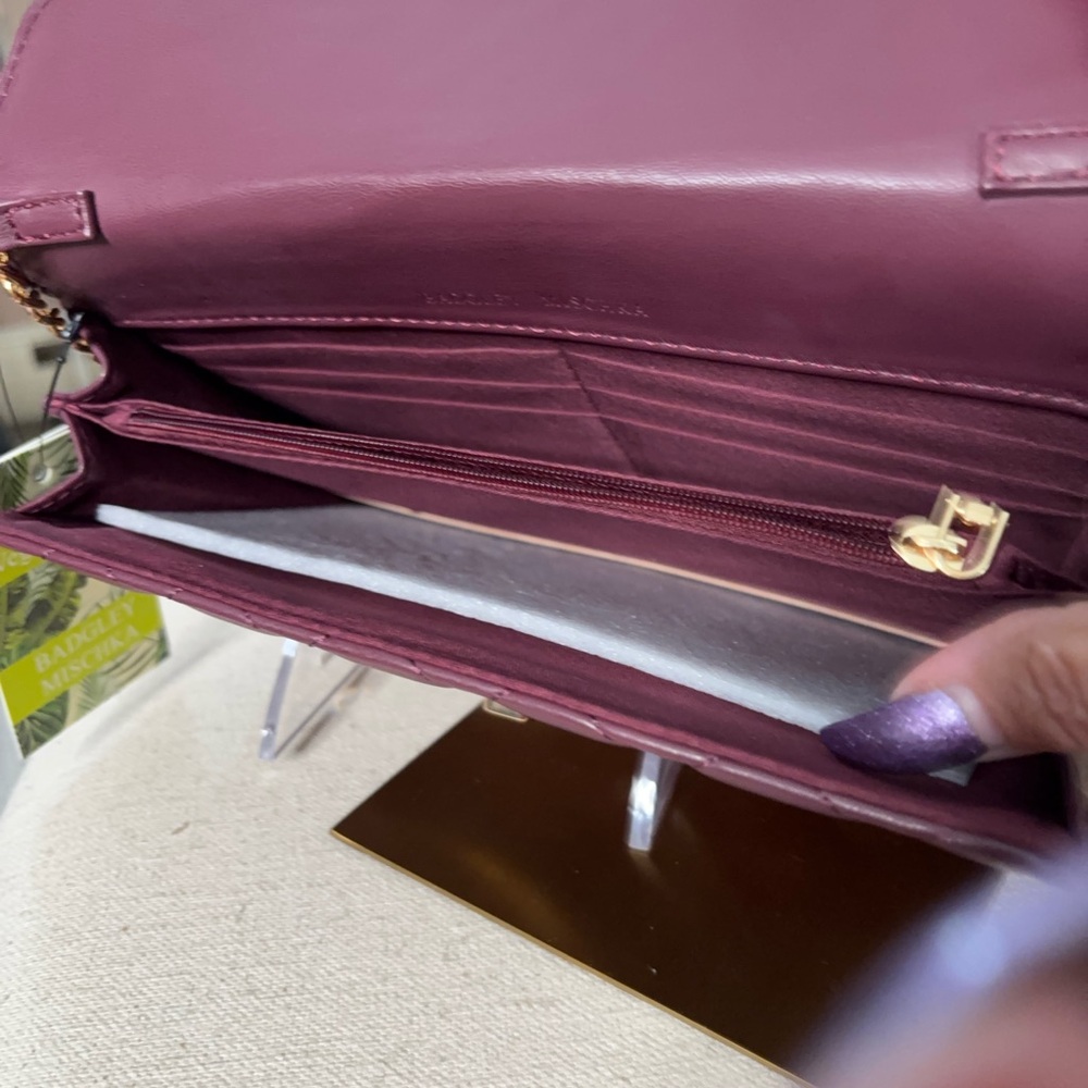 Quilted Plum Shoulder Bag with Gold Hardware - Picture 10 of 11